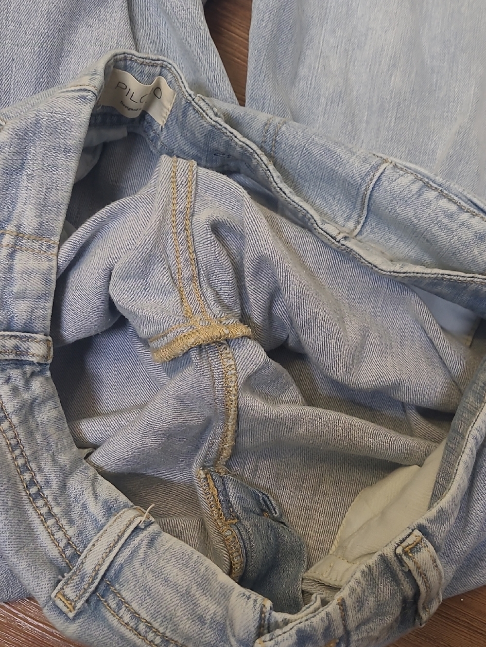 Pilcro Light Blue Wide-Leg Denim Jeans - Picture 13 of 15